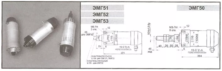 Электромеханические головки вращающиеся с тянущим выходом (к токарным станкам) ЭМГ-50