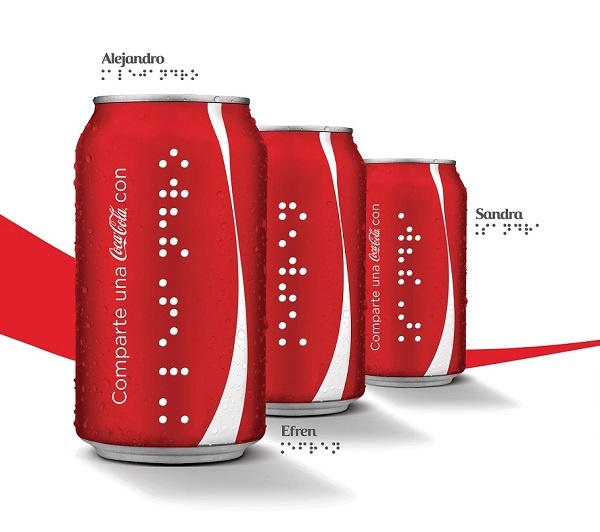 Coca-Cola выпустила банки для слепых