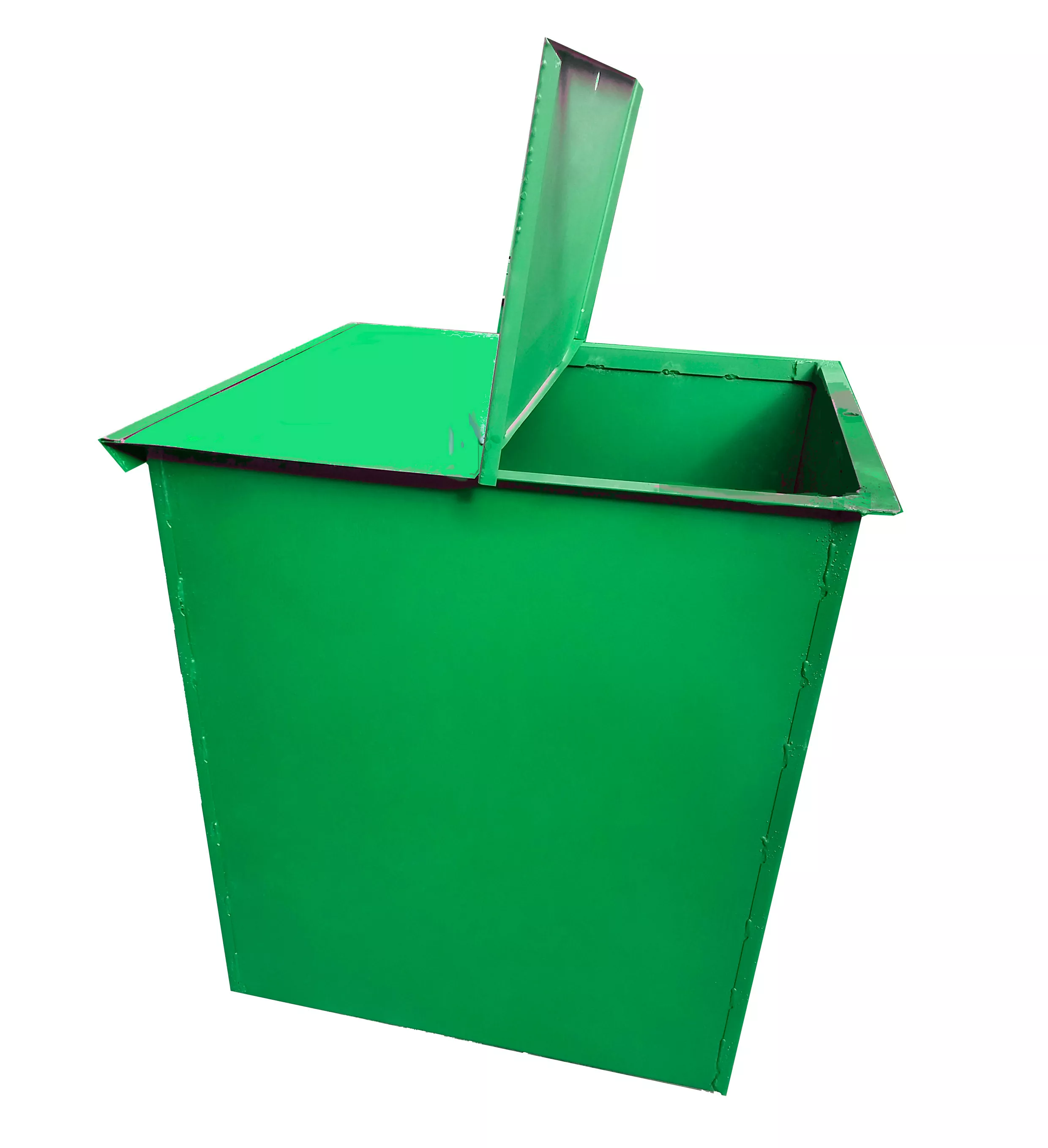 Металлический контейнер для мусора с крышкой