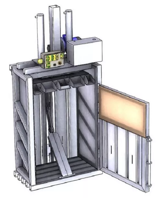 Пресс-пакетировщик вертикальный с подключаемым выгружателем кип