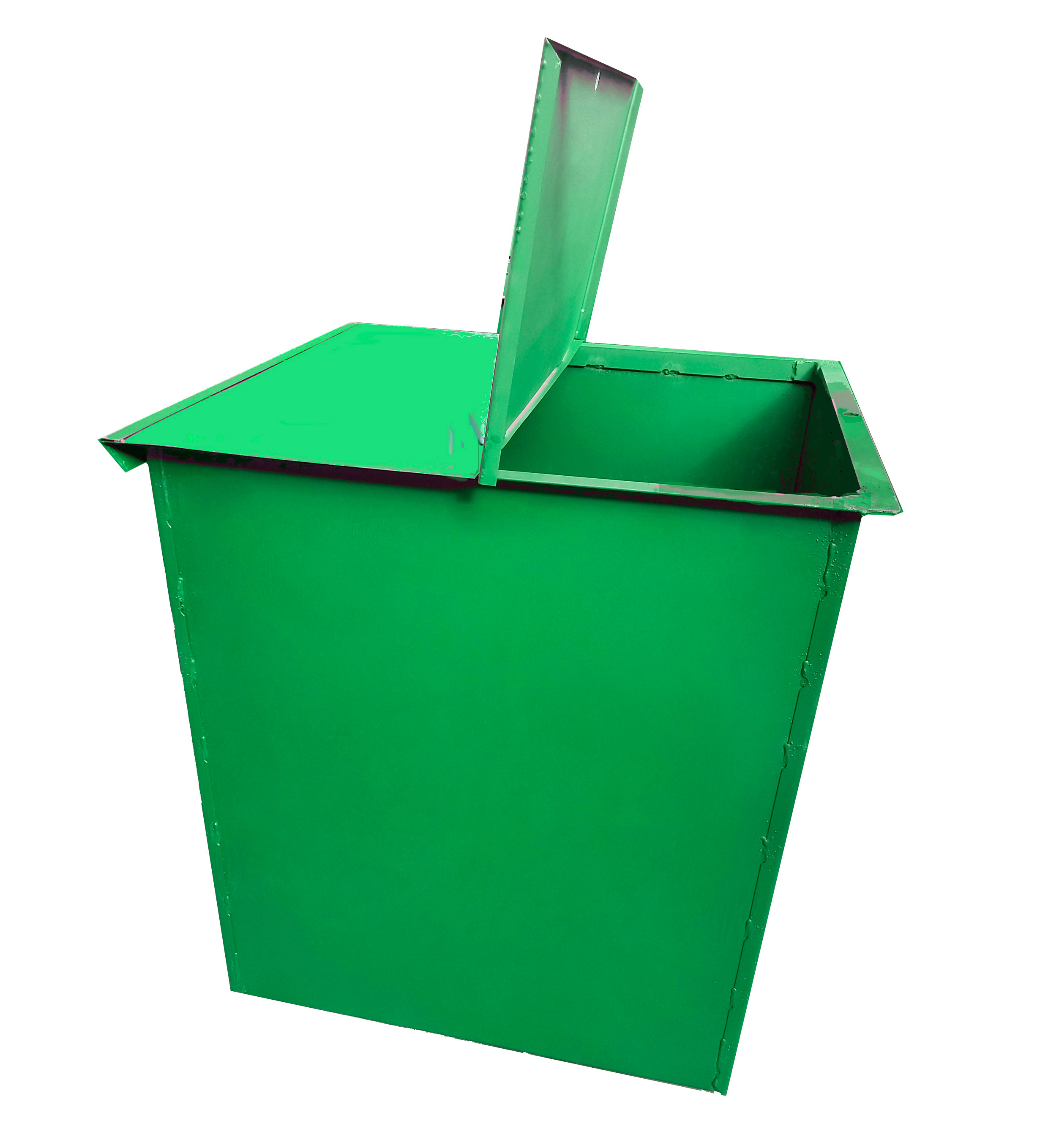 Металлический контейнер для мусора с крышкой